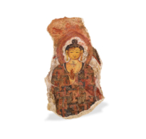 115 Stucco Fragment showing the Buddha Teaching