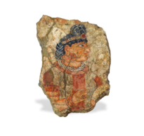 117 Stucco Fragment showing a Queen wearing a diadem